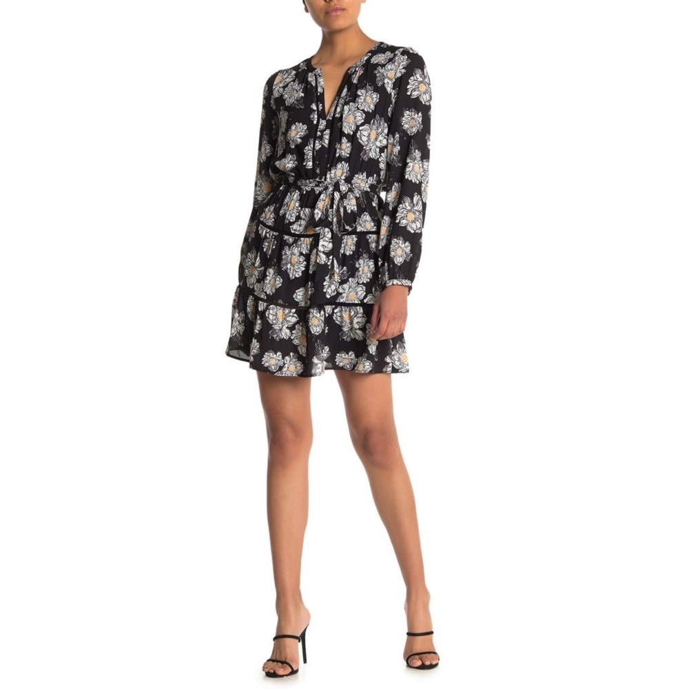 DR2 by Daniel Rain Women's Ladder Tiered Floral Woven Dress Small